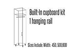 Built in cupboard kit Single door 1 hanging rail