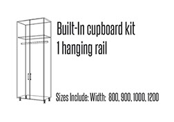 Built in cupboard kit Double door 1 hanging rail