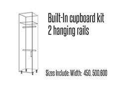 Built in cupboard kit Single door 2 hanging rails