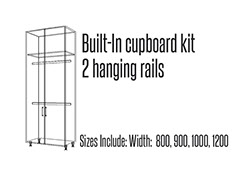 Built in cupboard kit Double door 2 hanging rails